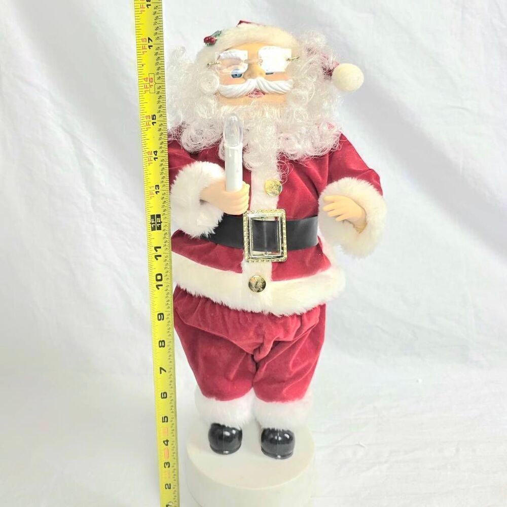 Animated Lighted Santa Figure Holiday Decor — Works